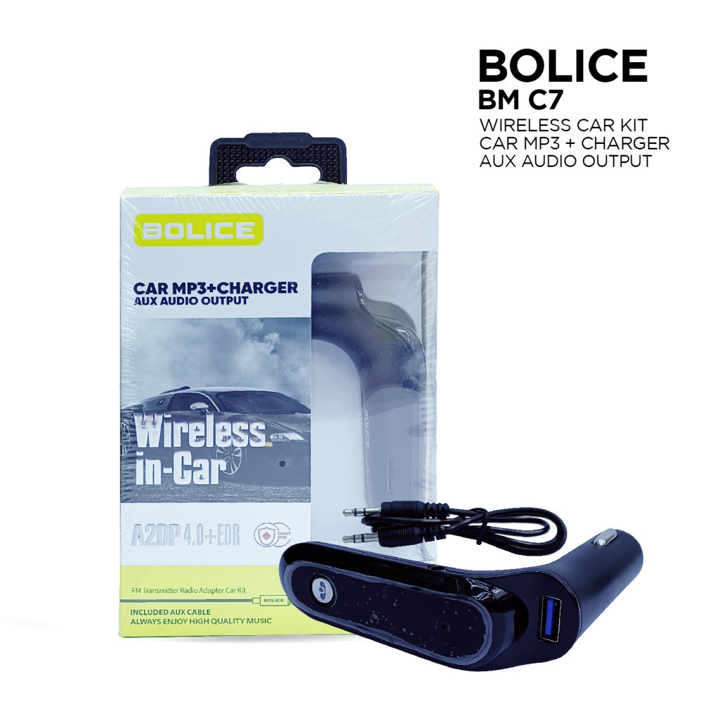 Bolice BM C7 Wireless Car Kit Car Mp3 + Charger AUX Audio Output SHIHAB MOBILE PHONES LLC